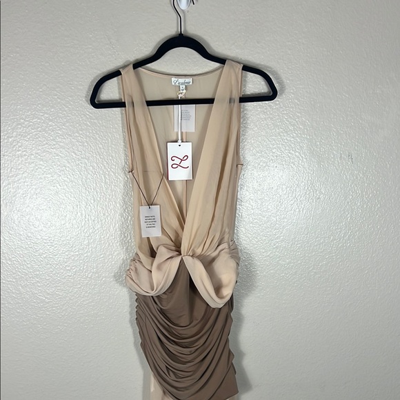 L'Academie by Marianna Marin Midi Dress in Neutral - Picture 3 of 10